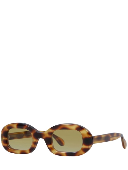 Delarge: Flow oval acetate sunglasses - Havana/Yellow - women_1 | Luisa Via Roma