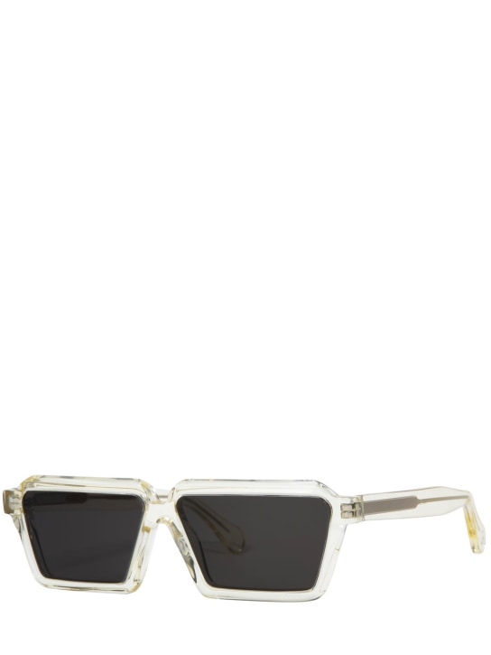 Delarge: Trapexie squared acetate sunglasses - Champagne/Grey - men_1 | Luisa Via Roma