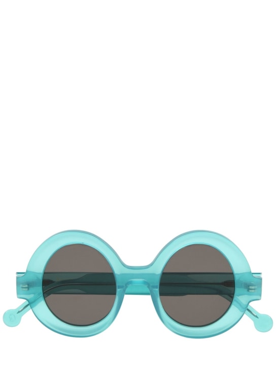 Delarge: Unoval round acetate sunglasses - Turquoise - men_0 | Luisa Via Roma