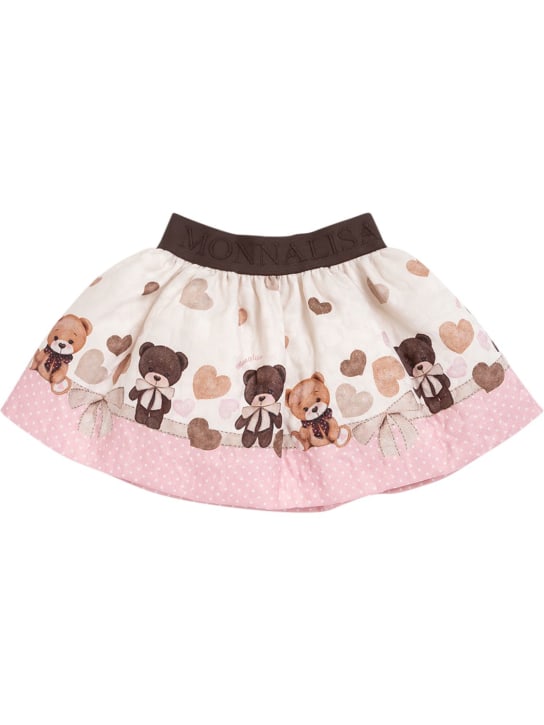 Monnalisa: Bear print matelassé skirt - kids-girls_0 | Luisa Via Roma