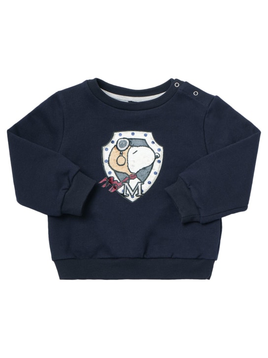 Monnalisa: Cotton sweatshirt w/ Snoopy patch - kids-boys_0 | Luisa Via Roma
