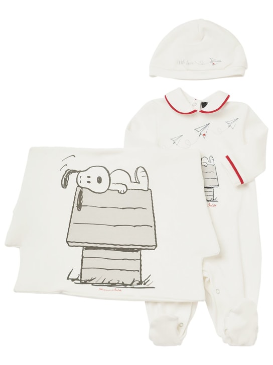 Monnalisa: Pelele, gorro y manta de algodón interlock - kids-boys_0 | Luisa Via Roma