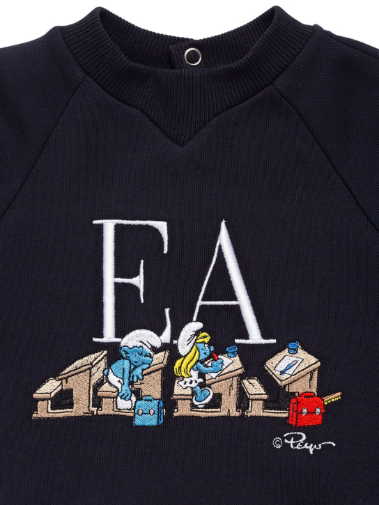 Emporio Armani: Sweatshirt aus Baumwolle mit Stickerei - Dunkelblau - kids-boys_1 | Luisa Via Roma