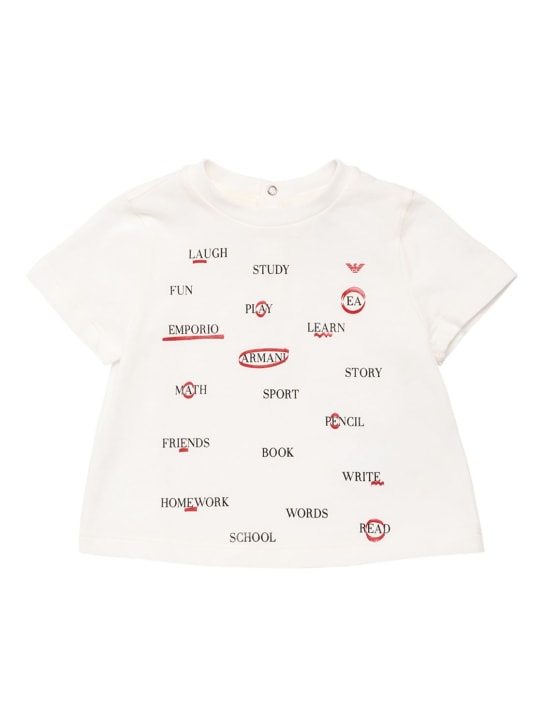 Emporio Armani: Lot de 3 t-shirts en jersey de coton imprimé - Multicolore - kids-boys_1 | Luisa Via Roma