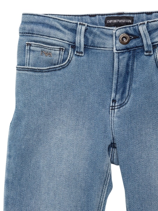 Emporio Armani: Jeans slim de algodón denim lavados - Denim - kids-boys_1 | Luisa Via Roma