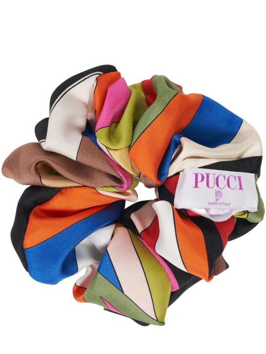 Pucci: Scrunchie medio in twill di seta - Multicolore - women_0 | Luisa Via Roma