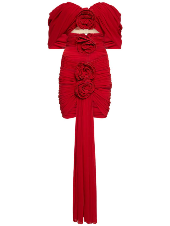 Magda Butrym: LVR Exclusive stretch silk cutout dress - Red - women_0 | Luisa Via Roma