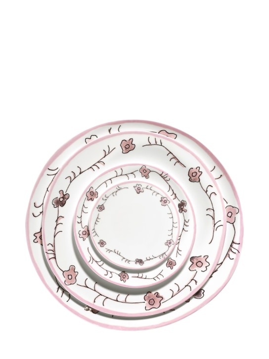 Marni By Serax: Set of 2 Dark Viola plates - White/Pink - ecraft_1 | Luisa Via Roma