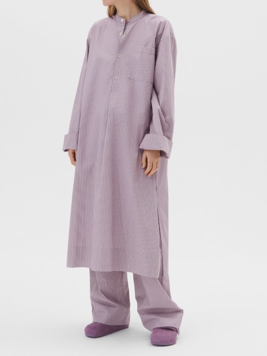 BIRKENSTOCK Tekla: Buttoned cotton kaftan shirt - Purple - women_1 | Luisa Via Roma