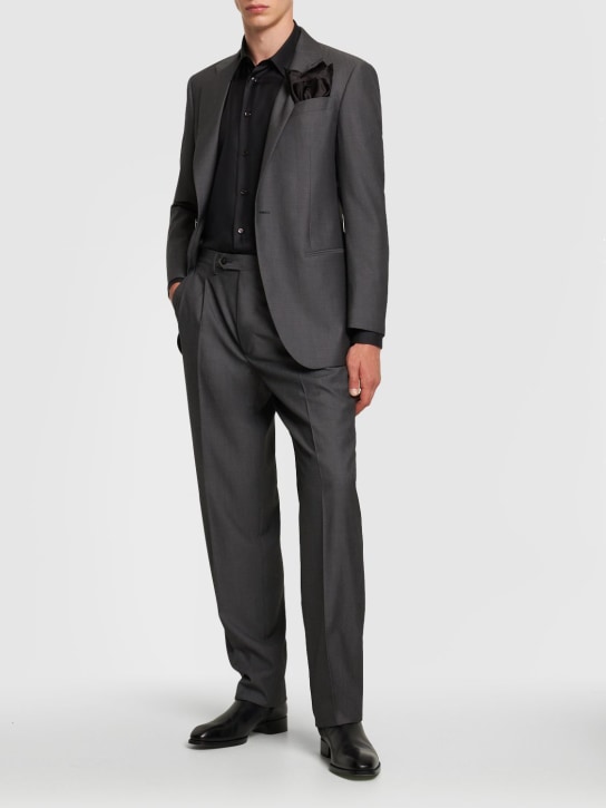 Giorgio Armani: LVR Exclusive wool formal pants - Grey - men_1 | Luisa Via Roma