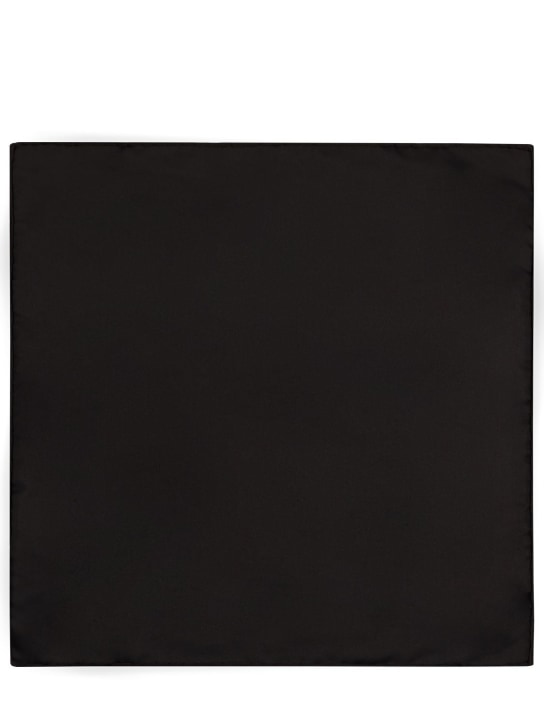 Giorgio Armani: LVR Exclusive silk pocket square - Siyah - men_0 | Luisa Via Roma