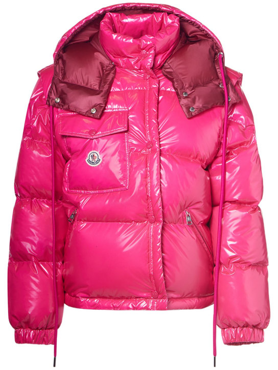 Moncler: Moncler Karakorum 립스탑 다운 재킷 - 자홍색/레드 - women_0 | Luisa Via Roma