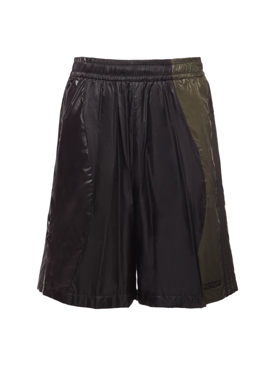 Moncler Genius: Shorts Moncler x adidas in felpa di nylon - Nero/Verde - men_0 | Luisa Via Roma
