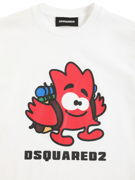 Dsquared2: Printed cotton jersey t-shirt w/logo - kids-boys_1 | Luisa Via Roma