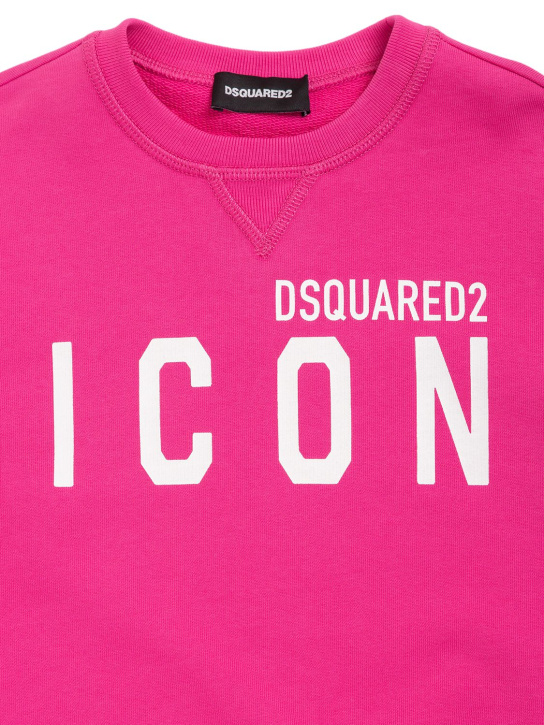 Dsquared2: Icon コットンスウェットシャツ - フクシャ - kids-girls_1 | Luisa Via Roma