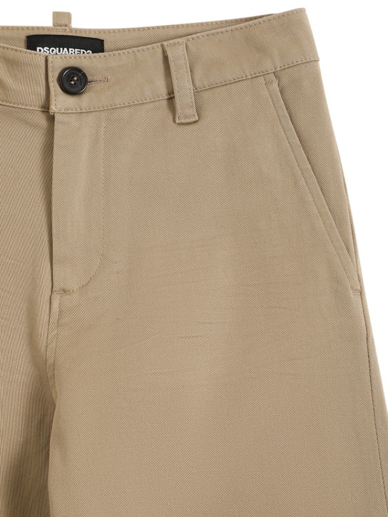 Dsquared2: Pantalon ample en gabardine de coton - Beige - kids-girls_1 | Luisa Via Roma