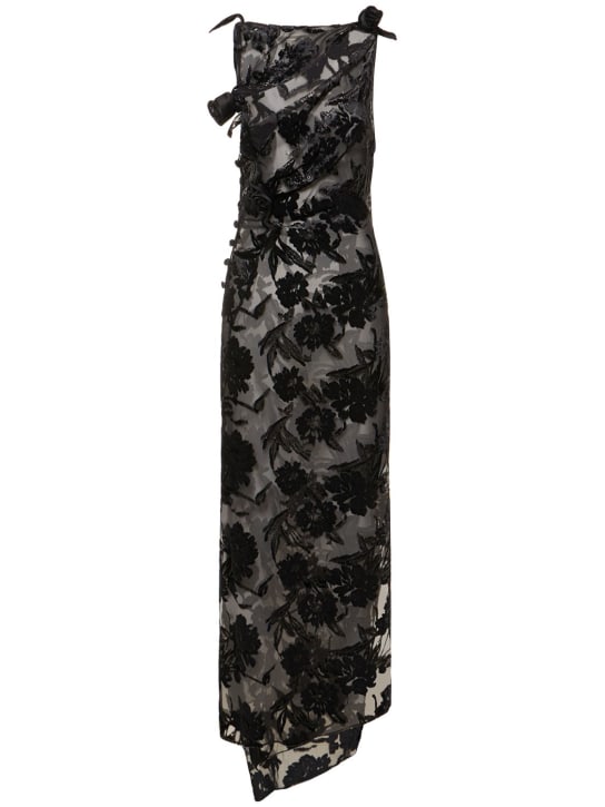 Coperni: LVR Exclusive lurex jacquard long dress - Siyah - women_0 | Luisa Via Roma