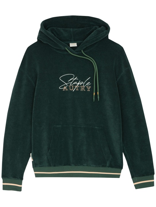 Autry: Staple cotton blend hoodie - Green - women_0 | Luisa Via Roma