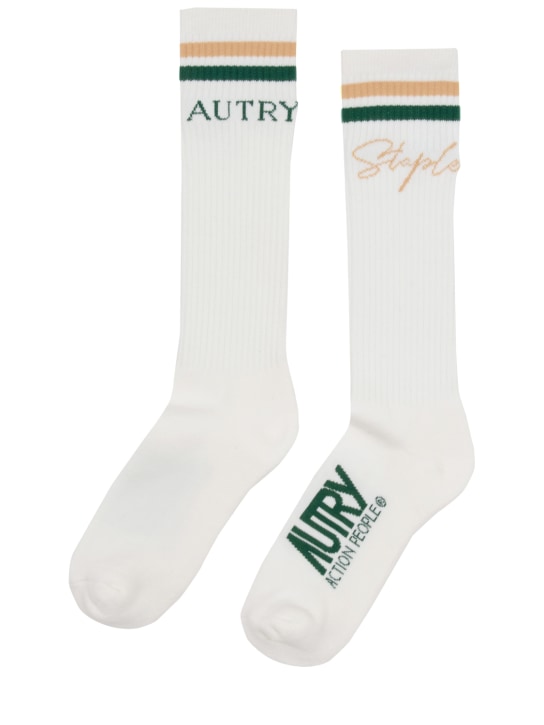 Autry: Staple cotton blend socks - White - women_0 | Luisa Via Roma