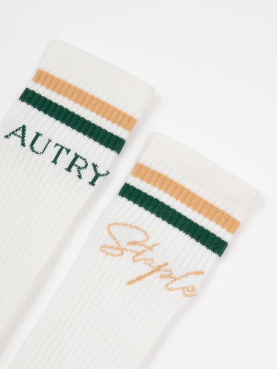 Autry: Chaussettes en coton mélangé Staple - Blanc - men_1 | Luisa Via Roma