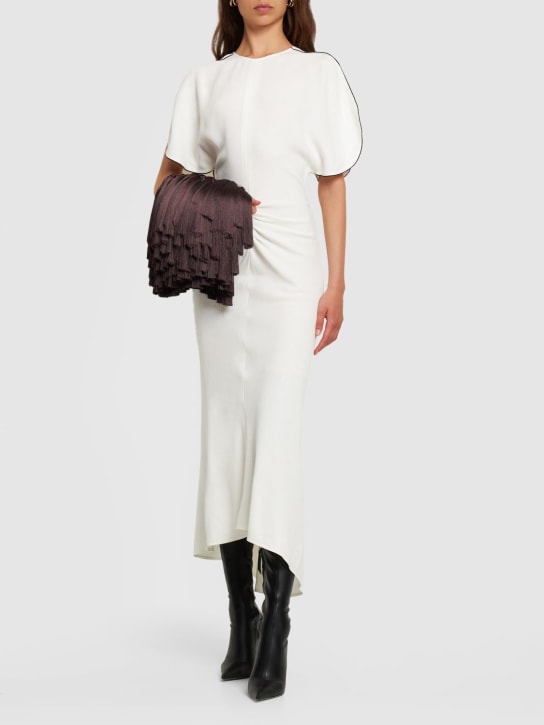 Victoria Beckham: LVR Exclusive sablé gathered midi dress - women_1 | Luisa Via Roma