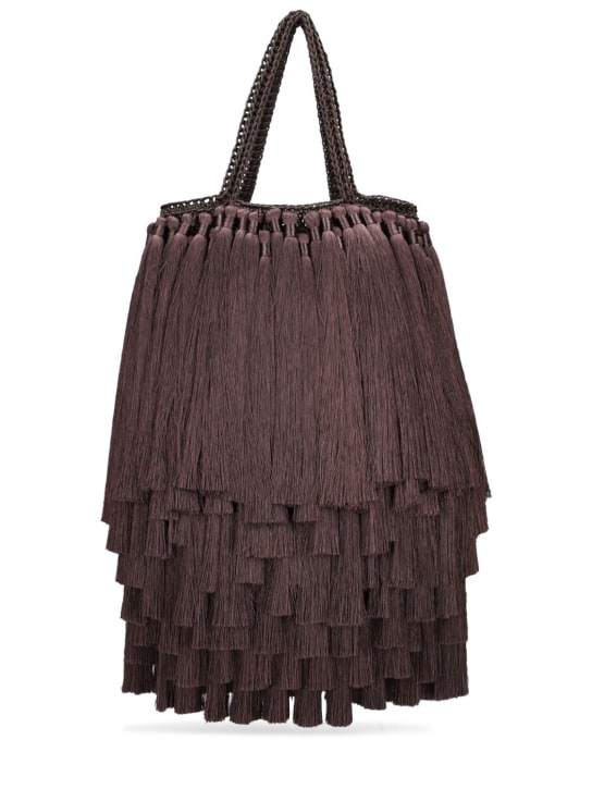 Victoria Beckham: LVR Exclusive Tassel tote bag - Brown - women_0 | Luisa Via Roma