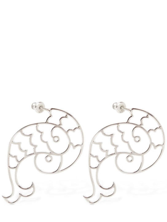 Pucci: Fish outline earrings - Silver - women_0 | Luisa Via Roma