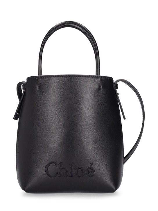 Chloé: Chloé Sense皮革手提包 - 黑色 - women_0 | Luisa Via Roma
