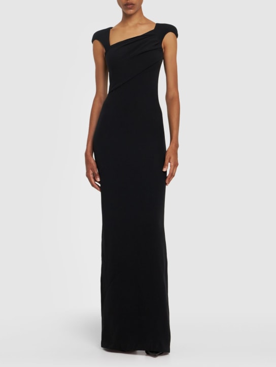 Tom Ford: LVR Exclusive silk georgette long dress - Black - women_1 | Luisa Via Roma