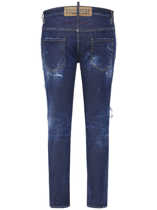 Dsquared2: Super Twinky stretch cotton denim jeans - Navy - men_0 | Luisa Via Roma