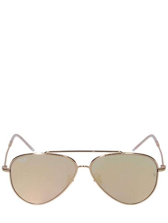 Ray-Ban: LVR Exclusive Aviator sunglasses - Rose/Gold - women_0 | Luisa Via Roma