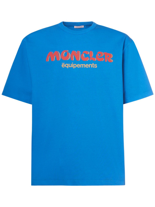 Moncler Genius: Baumwoll-T-Shirt „Moncler X Salehe Bembury“ - Dunkelblau - men_0 | Luisa Via Roma
