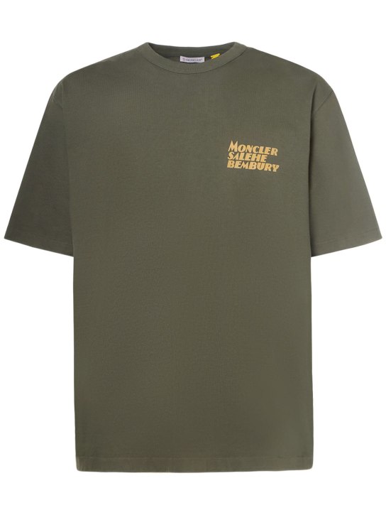 Moncler Genius: Moncler x Salehe Bembury棉质T恤 - 橄榄绿 - men_0 | Luisa Via Roma