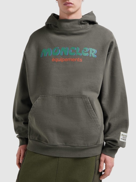 Moncler Genius: Moncler x Salehe Bembury cotton hoodie - Olive Green - men_1 | Luisa Via Roma