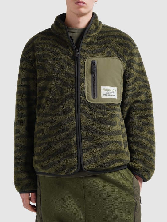 Moncler Genius: Moncler x Salehe Bembury zip sweatshirt - Zeytin Yeşili - men_1 | Luisa Via Roma