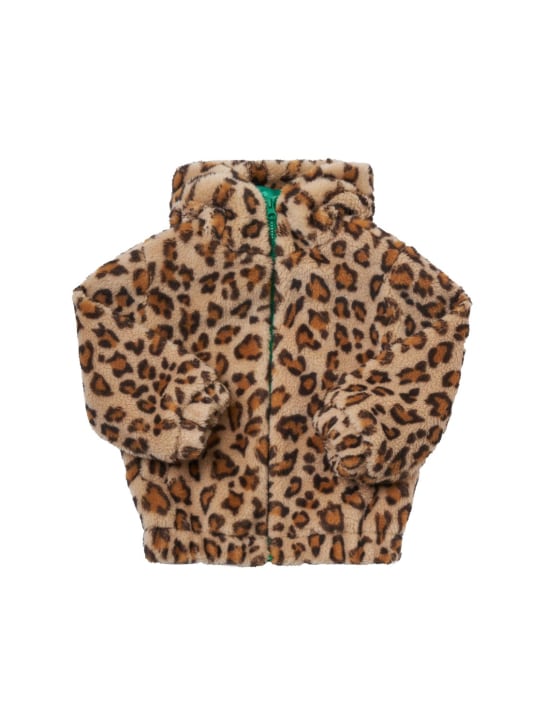 Monnalisa: Leopard print faux fur jacket - Brown - kids-girls_0 | Luisa Via Roma