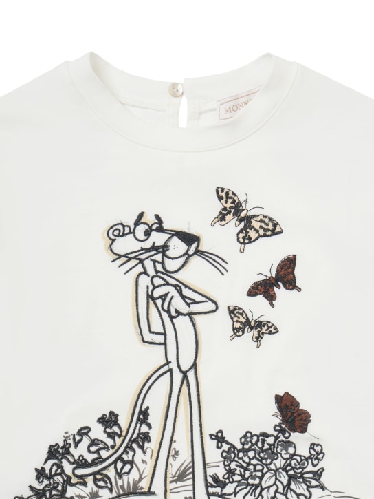 Monnalisa: T-Shirt aus Baumwolljersey mit Druck - Weiß - kids-girls_1 | Luisa Via Roma