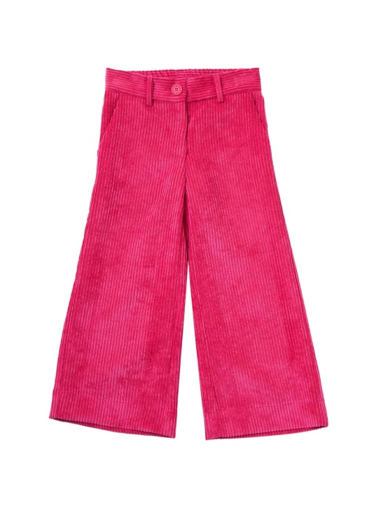 Monnalisa: Pantalones de terciopelo - Fucsia - kids-girls_0 | Luisa Via Roma