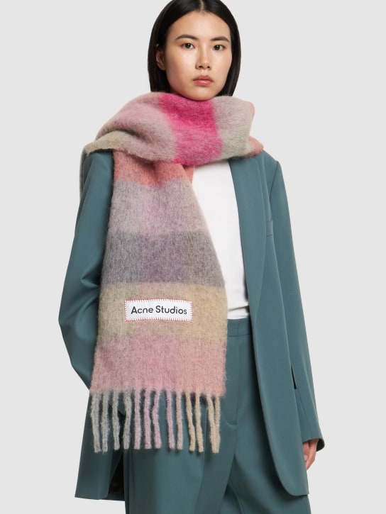 Acne Studios: Vally soft alpaca blend scarf - Fuchsia/Lilac - women_1 | Luisa Via Roma