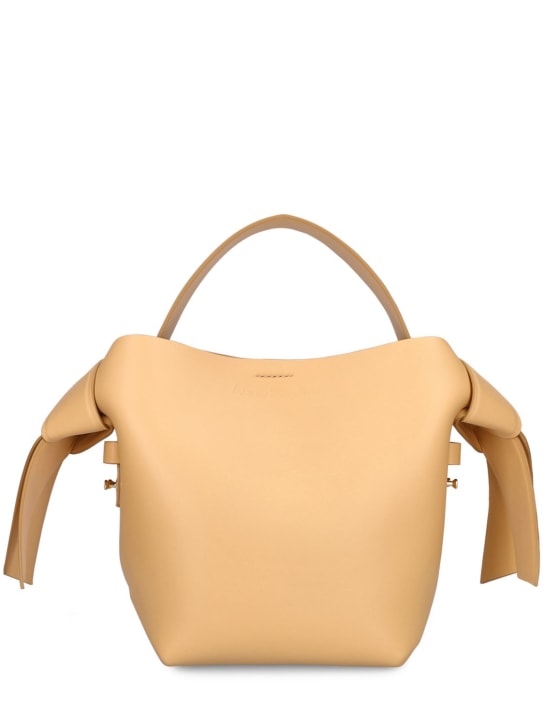 Acne Studios: Mini Musubi leather top handle bag - Dune Beige - women_0 | Luisa Via Roma