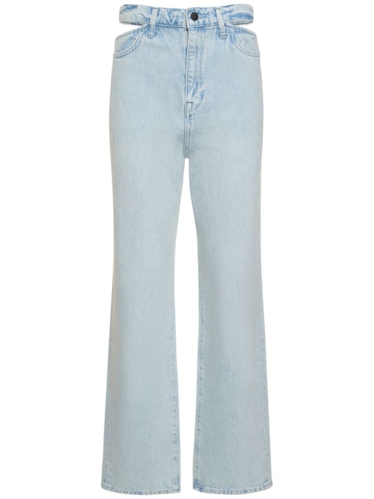 Triarchy: Jeans rectos de denim con cintura alta - Azul - women_0 | Luisa Via Roma