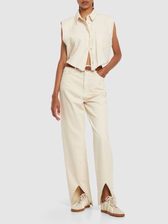 Triarchy: Ms. Hart high rise denim straight jeans - White - women_1 | Luisa Via Roma