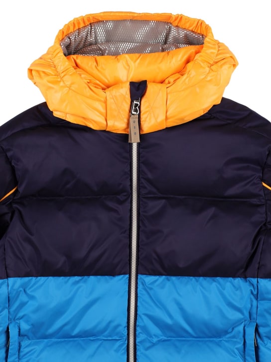 Bogner: Nylon down ski jacket - Blue/Orange - kids-girls_1 | Luisa Via Roma
