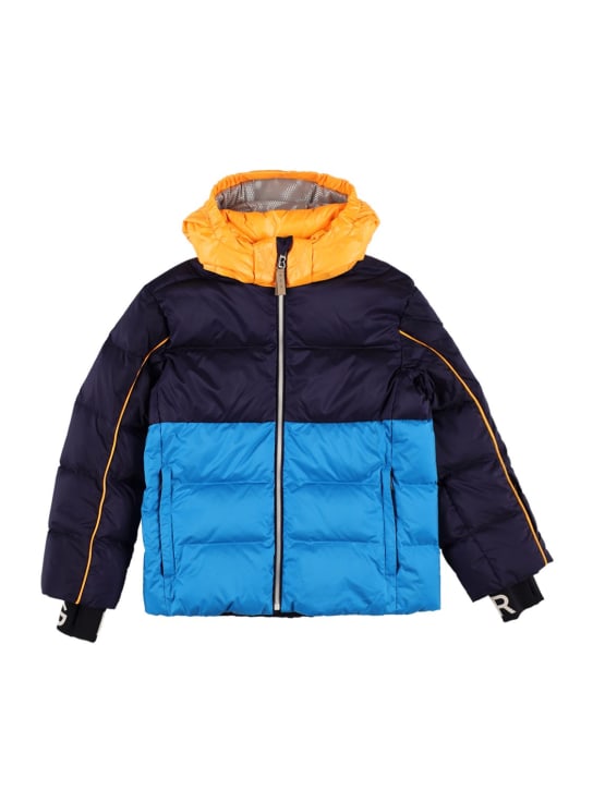 Bogner: Nylon down ski jacket - Blau/Orange - kids-boys_0 | Luisa Via Roma