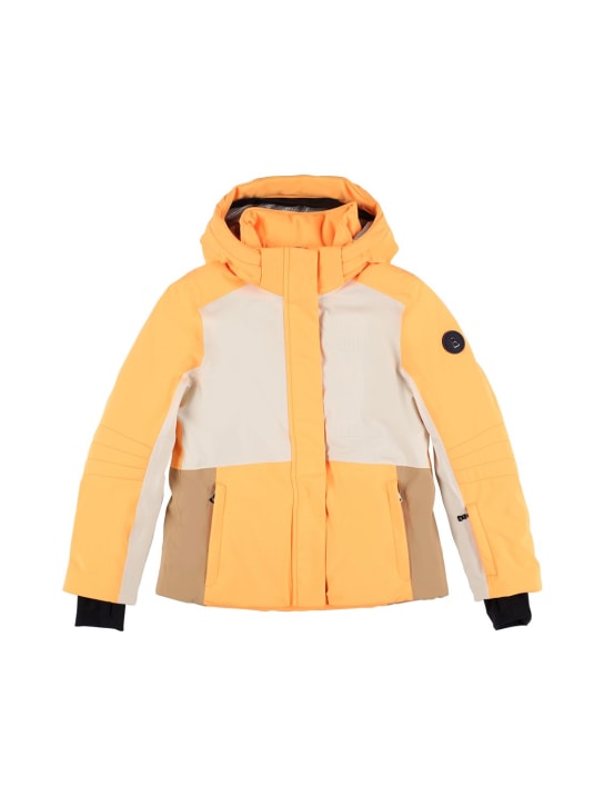 Bogner: Nylon puffer ski jacket - Orange/Beige - kids-girls_0 | Luisa Via Roma