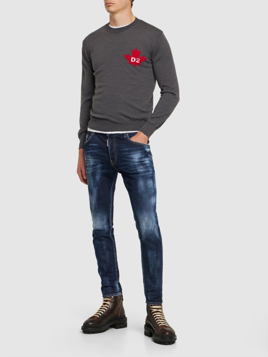 Dsquared2: Jeans aus Stretch-Baumwolldenim „Skater“ - Blau - men_1 | Luisa Via Roma