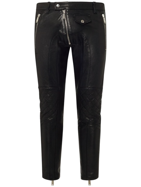 Dsquared2: Sexy皮革机车裤 - 黑色 - men_0 | Luisa Via Roma