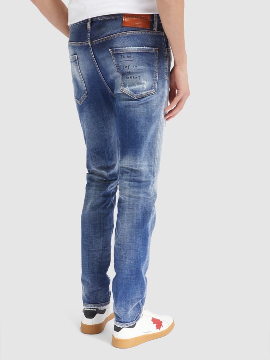 Dsquared2: Jeans de denim stretch - Azul - men_1 | Luisa Via Roma