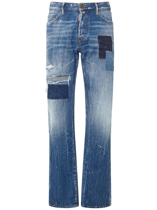 Dsquared2: Roadie cotton denim jeans - Blue - men_0 | Luisa Via Roma
