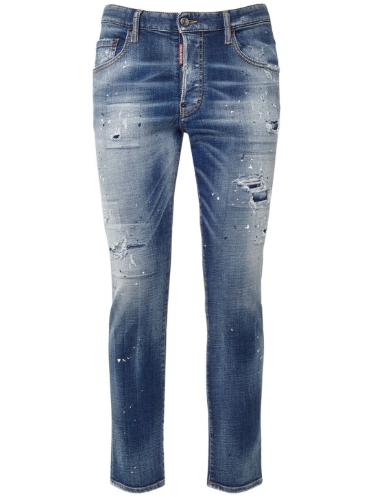 Dsquared2: Jeans de denim stretch - Azul - men_0 | Luisa Via Roma